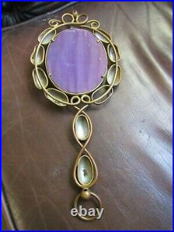 Rare Early 19th Century Palais Royale Gilt Hand Mirror With Shell Detailing A/f