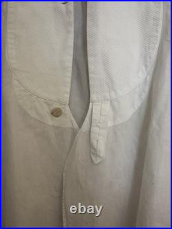 Rare Early 20th Century Antique Index Cotton Luxury Formal white Bib Shirt 15