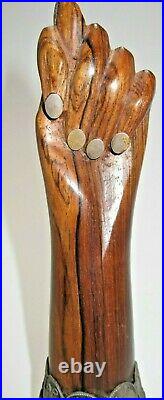 Rare Early 20th Century Gerson Bahia 925 Sterling Silver Teak Hand Manu Fica