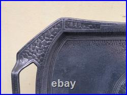 Rare Early 20th Century Hutton Of Sheffield Pewter Hammered Arts & Crafts Tray