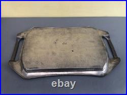 Rare Early 20th Century Hutton Of Sheffield Pewter Hammered Arts & Crafts Tray
