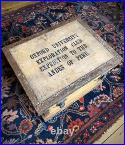 Rare Early 20th Century Oxford University Wooden Mountaineering Expedition Crate