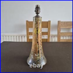 Rare Early 20thc Arts And Crafts Painted Sycamore Lamp Yardley School Signed