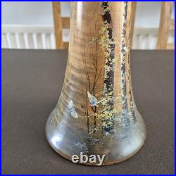 Rare Early 20thc Arts And Crafts Painted Sycamore Lamp Yardley School Signed