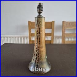 Rare Early 20thc Arts And Crafts Painted Sycamore Lamp Yardley School Signed