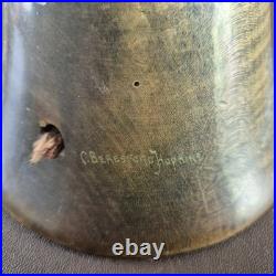 Rare Early 20thc Arts And Crafts Painted Sycamore Lamp Yardley School Signed