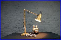 Rare Early 2/3 Step (Small Shade) Herbert Terry 1227 Anglepoise Lamp in Gold