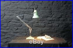 Rare Early 3 Step Herbert Terry 1227 Anglepoise Lamp Original Green & Chrome