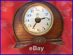 Rare Early ATO Electric Mantle Clock Oak Case Small Size For Restoration