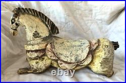 Rare Early Americana Antique 1800' Carved Painted Wooden Horse To Be Restored