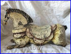 Rare Early Americana Antique 1800' Carved Painted Wooden Horse To Be Restored