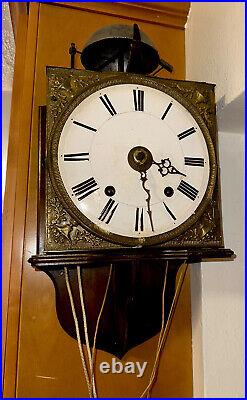 Rare Early Antique French Morbier Clock With Alarm