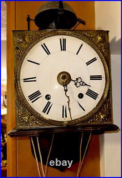 Rare Early Antique French Morbier Clock With Alarm