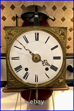 Rare Early Antique French Morbier Clock With Alarm