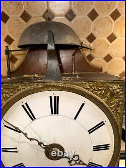 Rare Early Antique French Morbier Clock With Alarm