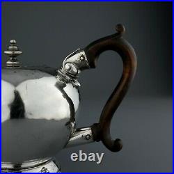 Rare Early Antique George II Solid Sterling Silver Bullet Teapot, London 1734