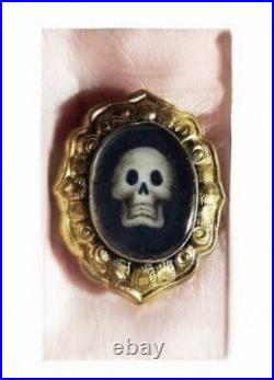 Rare Early Antique Georgian Memento Mori Skull Mourning Brooch Rare Early Antique Georgian Memento Mori Skull Mourning Brooch