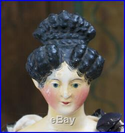 Rare Early Antique German Papier-mache doll, so-called Desiree Clary, c. 1831