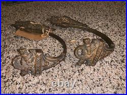 Rare Early Antique Gold French Gilt Curtain Tie Backs or Holds