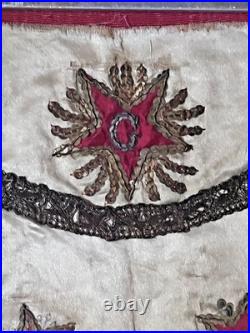 Rare Early Antique Masonic Framed Apron Vintage Collectible Wall Display Decor