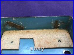 Rare Early Antique Miniature Wind Up Harp Lithographed Metal Music Box