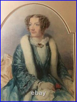 Rare Early Antique Signed Well Framed Painting Portrait Woman 1855