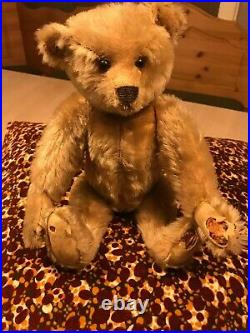 Rare Early Antique Steiff Bear with Blank Button and White Tag Remnant