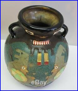 Rare Early Austrian JUGENDSTIL Pottery Vase EDUARD STELLMACHER c. 1890s Amphora