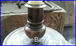 Rare Early Brass Capstan Candlestick c17th Great Patina Jacobean c16th c15th
