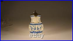 Rare Early C. Meigh & Son Blue Relief Molded Clayware Pitcher c. 1852