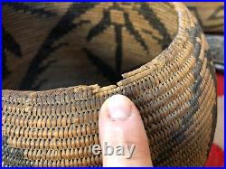 Rare Early California Or Southwestern Indian Basket Eagles & Other Symbols