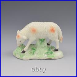 Rare Early Derby Porcelain Figure Sheep Grazing Ewe c. 1760-1765 Antique Georgian