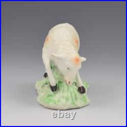Rare Early Derby Porcelain Figure Sheep Grazing Ewe c. 1760-1765 Antique Georgian
