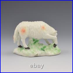 Rare Early Derby Porcelain Figure Sheep Grazing Ewe c. 1760-1765 Antique Georgian