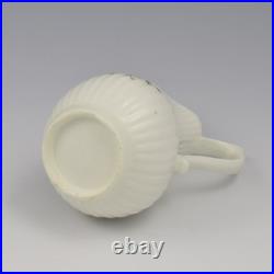 Rare Early Derby Porcelain Fluted Baluster Cream Milk Jug c. 1760 Antique