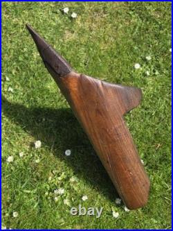Rare Early Elm Plough Stock c1700 Primitive Sculptural Treen Antique Farming