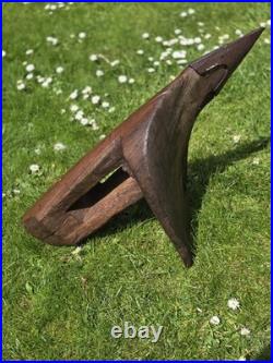 Rare Early Elm Plough Stock c1700 Primitive Sculptural Treen Antique Farming