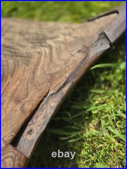 Rare Early Elm Plough Stock c1700 Primitive Sculptural Treen Antique Farming