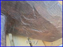 Rare Early Elm Plough Stock c1700 Primitive Sculptural Treen Antique Farming
