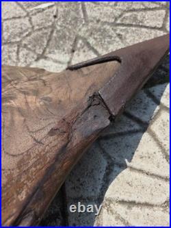 Rare Early Elm Plough Stock c1700 Primitive Sculptural Treen Antique Farming