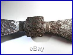 Rare Early English Medieval Anglo-Saxon Iron Double Bladed Axe Head Conserved