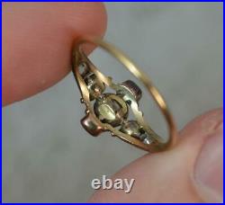 Rare Early Georgian 18ct Gold Table Cut Diamond & Ruby Ring c1770 d0389