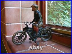 Rare Early Gunthermann Motorcycle Germany 1910 Wind Up Tinplate Antique Tin Toy