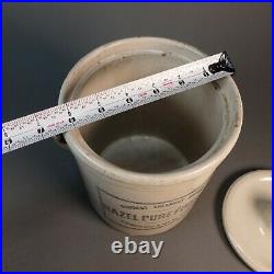Rare Early Hazel Pure Food Co. Red Wing Stoneware Crock Chicago 6.5D x 7.5H