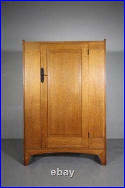 Rare Early Heals Antique Oak Hanging Wardrobe