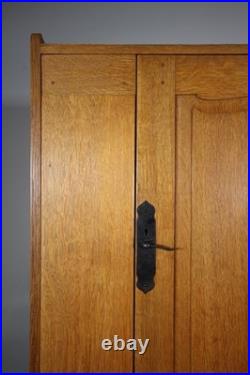 Rare Early Heals Antique Oak Hanging Wardrobe