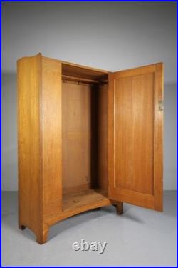 Rare Early Heals Antique Oak Hanging Wardrobe