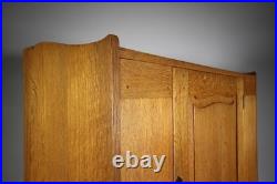 Rare Early Heals Antique Oak Hanging Wardrobe