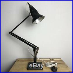 Rare Early Herbert Terry Anglepoise 1227 2 Step Black With Perforated Shade