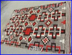 Rare Early Historic Antique Navajo Transitional Chief Blanket Hand Dyed Large